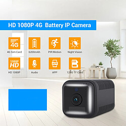 Yonis Caméra IP 4G Full HD 1080P Vision Nocturne Batterie Longue Durée + SD 4Go pas cher