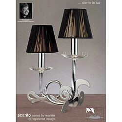 Luminaire Center Lampe de Table Acanto 2 Ampoules E14, chrome poli avec Abat jour noirs