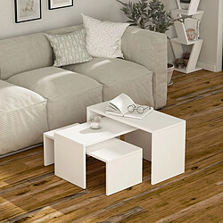 Jeu de 3 tables Alexandra House Living Blanc Bois MDP 32 x 65 x 30 cm 24 x 65 x 30 cm 39 x 65 x 30 cm