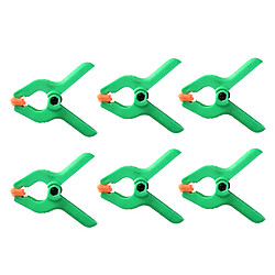 6pcs 2 Pouces En Plastique En Nylon Ressort Pince Photographie Fond Un Clips Vert