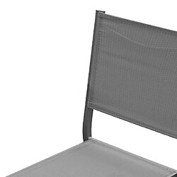 Acheter Mes Lot de 2 chaises en aluminium et textilène coloris gris