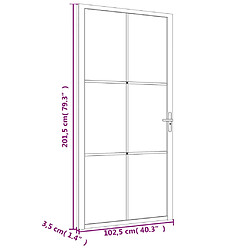 vidaXL Porte intérieure 102,5x201,5 cm Blanc Verre ESG et aluminium pas cher