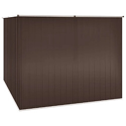 Helloshop26 Abri de jardin cabane cabanon maison de stockage remise extérieur hangar outils robuste marrron 195 x 198 x 159 cm acier galvanisé marron 02_0022327