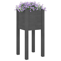 Avis Maison Chic Lot de 2 Jardinières d'extérieur,Bac à fleurs - pot de fleur Gris 31x31x70 cm Bois de pin -GKD93362