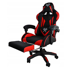 Malatec GAMER Fauteuil de bureau siège gaming dossier inclinable avec repose-pieds Rouge