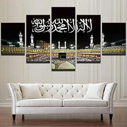 LB20698 Mur Art photos décor à la maison cadre moderne HD imprime 5 panneau islamique mosquée château peinture Allah le coran toile