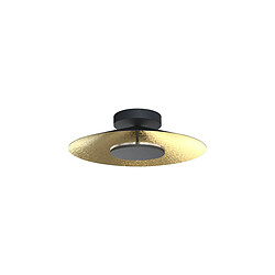 Inspired Plafonnier rond 25 cm, LED 8 W, 3 000 K, 560 lm, feuille d'or/noir, 3 ans de garantie