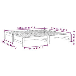 vidaXL Lit coulissant sans matelas blanc 2x(90x200) cm pas cher