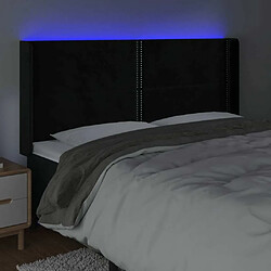 Avis Maison Chic Tête de lit moderne à LED lumineuse pour chambre - Décoration de lit Noir 163x16x118/128 cm Velours -MN73282