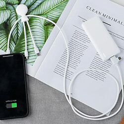 Avis SANAG Câble Multi Chargeur Usb Et Batterie Externe 7000Mah -Câble Multi Usb 4 En 1 Usb C, Usb, Lighting Et Micro Usb Et Batterie Externe Charge Rapide - Mr Bio Pack Hepta Blanc