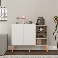 Dansmamaison Buffet 2 portes 3 niches Bois/Blanc - RORA