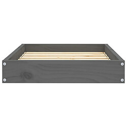 Avis vidaXL Lit pour chien Gris 61,5x49x9 cm Bois de pin solide