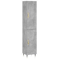 vidaXL Buffet haut Gris béton 34,5x34x180 cm Bois d'ingénierie