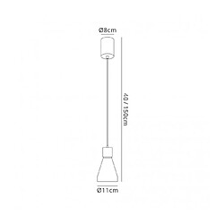 Luminaire Center Suspension design Fusion blanc mat 1 ampoule 40cm