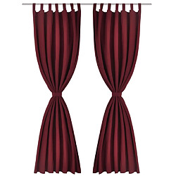 vidaXL 2 pcs Rideau à Passant Micro Satin Bordeaux 140 x 225 cm