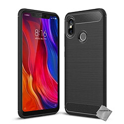 Htdmobiles Coque silicone gel carbone pour Xiaomi Mi 8 + film ecran - NOIR