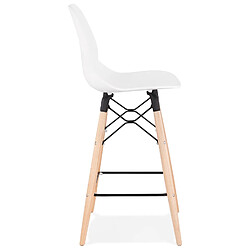 Acheter Alterego Tabouret snack mi-hauteur 'COSMIK MINI' blanc style scandinave