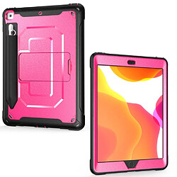 Avis Coque en TPU anti-chute avec béquille et porte-capuchon de stylo rose pour votre Apple iPad 10.2 (2019)