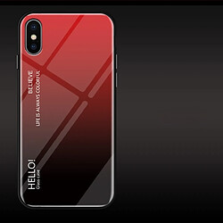 Wewoo Coque Housse en verre dégradé pour iPhone X rouge