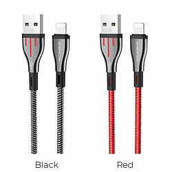 Avis Borofone Highway - Câble de connexion USB vers Lightning de 1,2 m (Noir / Gris)