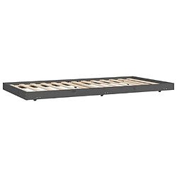 Acheter Maison Chic Lit adulte - Lit simple Cadre de lit,Structure du lit Contemporain Gris 90x200 cm Bois de pin massif -MN78617