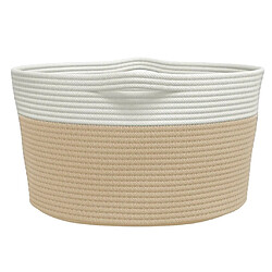 Acheter vidaXL Panier de rangement beige et blanc Ø40x25 cm coton