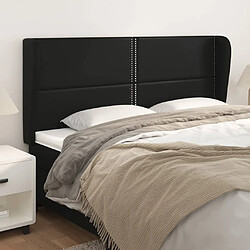 Maison Chic Tête de lit moderne avec oreilles pour chambre - Décoration de lit Noir 203x23x118/128 cm Similicuir -MN73496