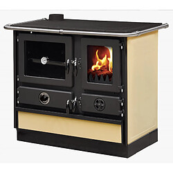 Interstoves Cuisinière à bois Magnum Thermo MBS en fonte | bouilleur sortie côté gauche - Beige