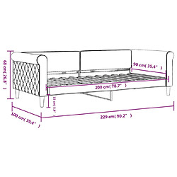 vidaXL Lit de repos sans matelas noir 90x200 cm velours pas cher