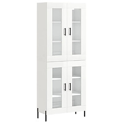 vidaXL Buffet haut Blanc brillant 69,5x34x180 cm Bois d'ingénierie