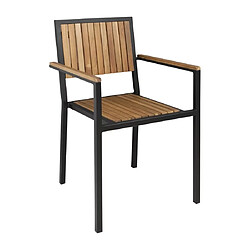 Fauteuil en Acier & Bois d'Acacia - Lot de 4 - Bolero