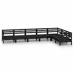 Maison Chic Salon de jardin 7 pcs - Table et chaises d'extérieur - Mobilier/Meubles de jardin Moderne Bois de pin massif Noir -MN15241