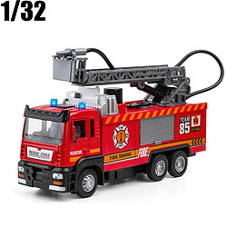 Universal Émulation haute 1: 32 Jet d'eau Véhicule de pompiers en alliage avec musique légère Retour de chariot Jouets cadeaux pour enfants | Voitures jouets moulées sous pression