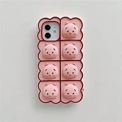 Universal Push bulle mignon rose ours forme de silicone pour iPhone 11