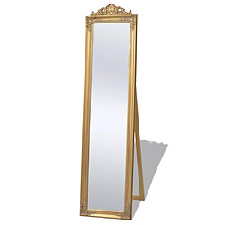 Decoshop26 Miroir sur pied Style baroque 160 x 40 cm Doré DEC022663