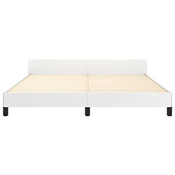 Maison Chic Lit adulte - Cadre Structure de lit avec tête de lit Contemporain Blanc 160x200 cm Similicuir -MN34523 pas cher