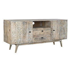 Pegane Meuble TV en bois de manguier coloris naturel - Longueur 155 x Profondeur 40 x hauteur 70 cm