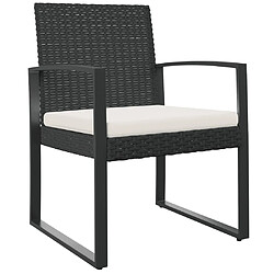 vidaXL Chaises à manger de jardin lot de 2 noir rotin PP