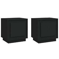 vidaXL Tables de chevet 2 pcs noir 44x35x45 cm bois d'ingénierie