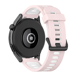 Bracelet en silicone 22mm avec boucle, rose/blanc pour votre Samsung Galaxy Watch 3 45mm R840/Gear S3/Huawei Watch GT 2e/GT3 46mm/GT Runner