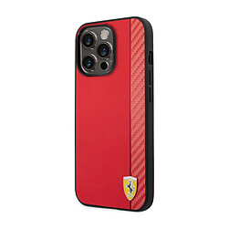 Avis Ferrari Coque pour iPhone 14 Pro Max Design Élégant Effet Carbone Rouge / Noir