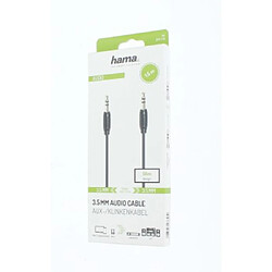 HAMA Câble audio, jack mâle 3,5 mm/con. mâle, stéréo, doré, ultrafin, 1,5 m