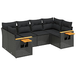 Maison Chic Salon de jardin 6 pcs avec coussins | Ensemble de Table et chaises | Mobilier d'Extérieur noir résine tressée -GKD32190