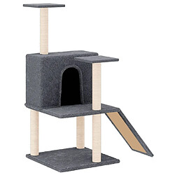 Arbre à chat avec griffoirs,niche pour chat en sisal Gris foncé 109 cm -MN80949