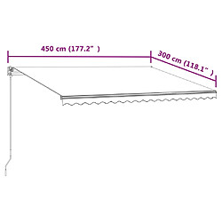 vidaXL Auvent rétractable automatique 450x300 cm Jaune et blanc pas cher