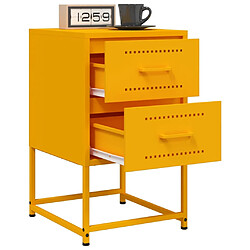 Avis vidaXL Tables de chevet 2 pcs jaune moutarde 36x39x60,5 cm acier