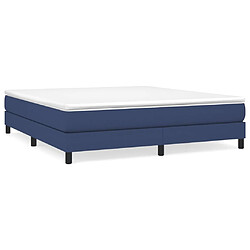 vidaXL Sommier à lattes de lit avec matelas Bleu 180x200 cm Tissu