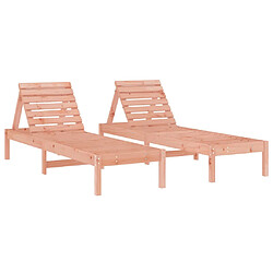 vidaXL Chaises longues lot de 2 199,5x60x74 cm bois massif de douglas