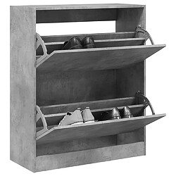 vidaXL Armoire à chaussures gris béton 80x34x96,5 cm bois d'ingénierie