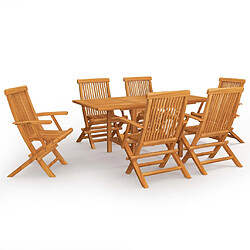 vidaXL Salon de jardin 7 pcs Bois de teck massif